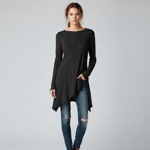 Free People Charcoal Asymmetrical Tunic